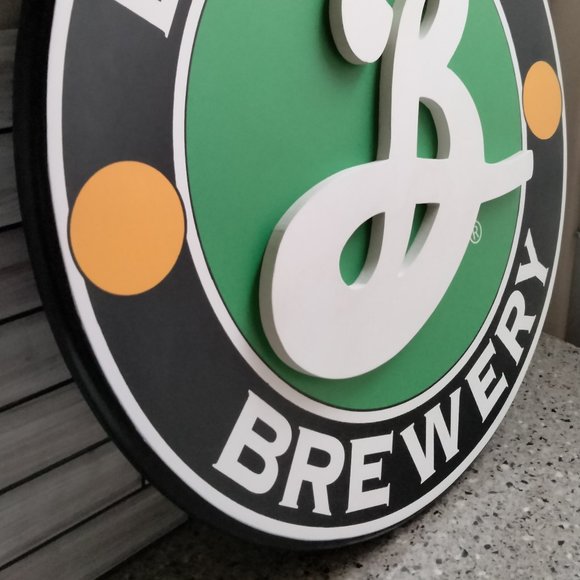 Brooklyn Brewery 3D Painted Round Wooden Pub Sign - Picture 3 of 11